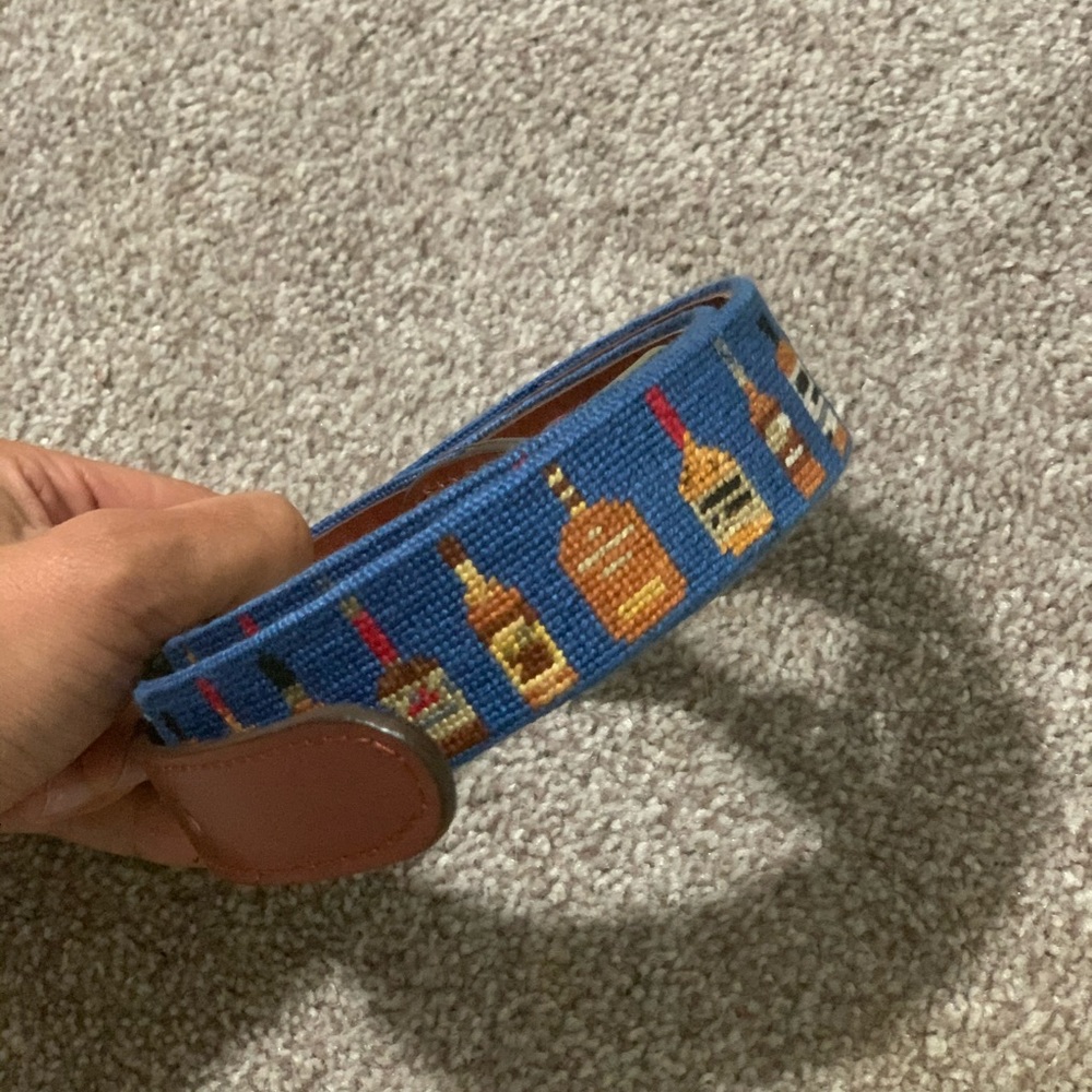 Smathers & Branson Needlepoint Whiskey Bottle Belt